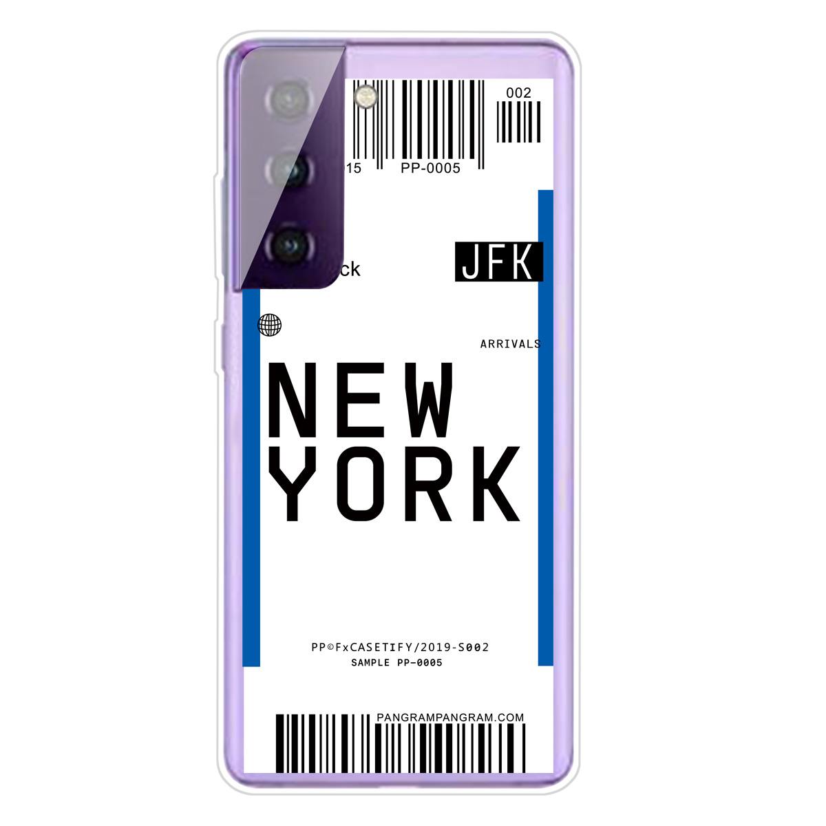 

Boarding Pass City Bar Code Pattern Shell for Samsung Galaxy S21 5G Soft TPU Mobile Case - NEW YORK, Galaxy S21 5G