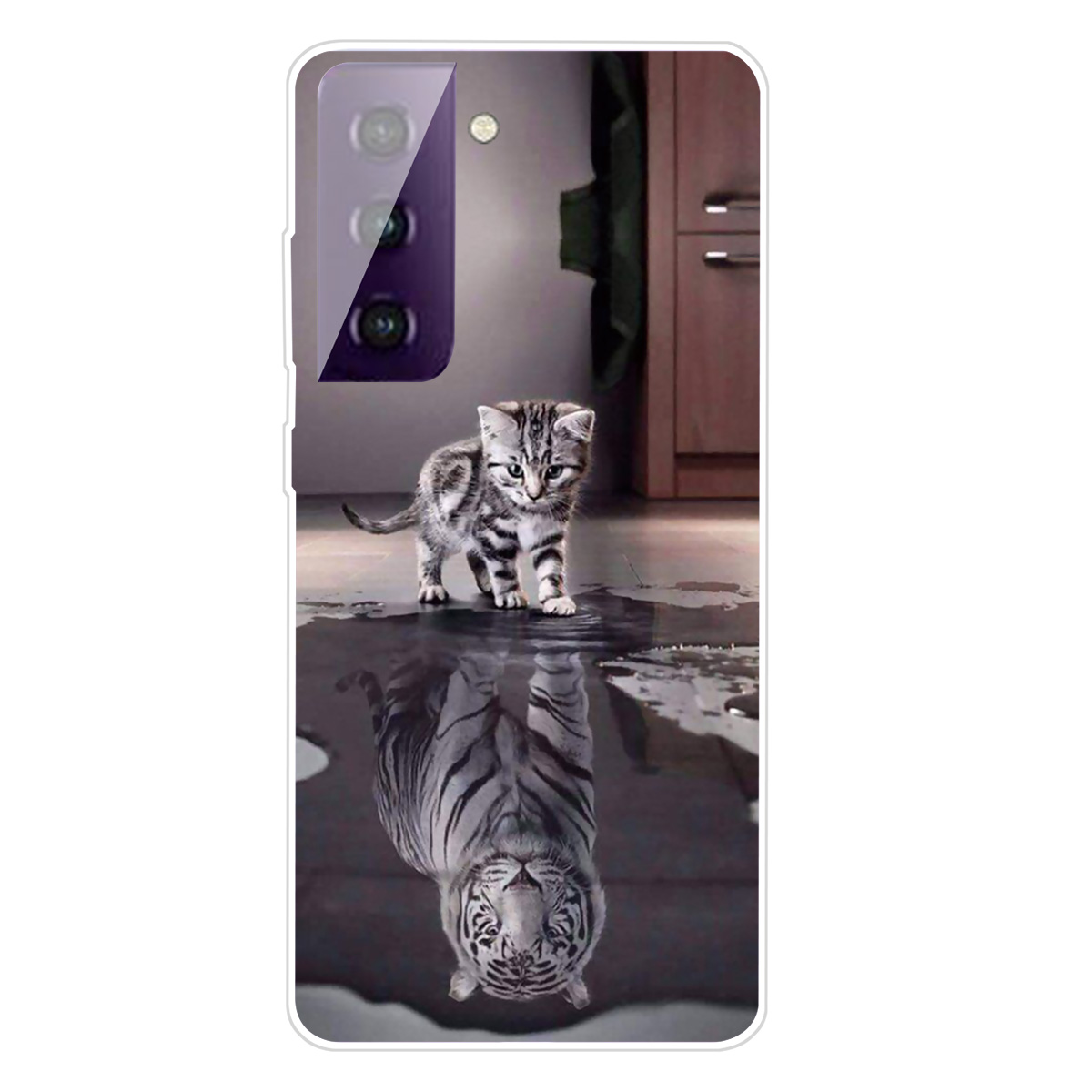 

Hot Style Phone Case for Samsung Galaxy S21+ 5G Pattern Printing TPU Cover - Cat/Tiger, Samsung Galaxy S21+