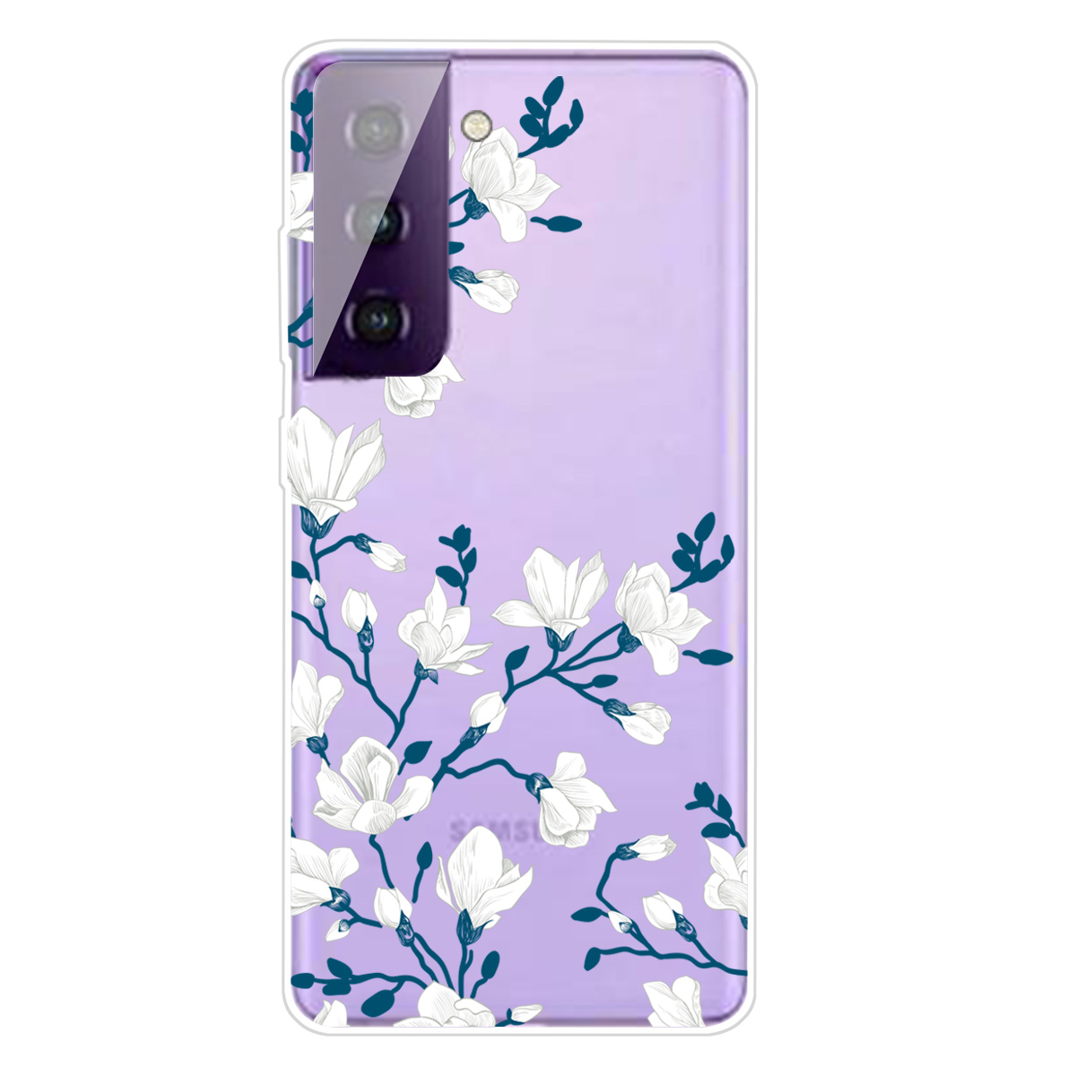 

Узорная Печать IMD TPU Cover Cover Для Samsung Galaxy S21 + 5G Мягкая Оболочка - Белый Цветок, Samsung Galaxy S21+