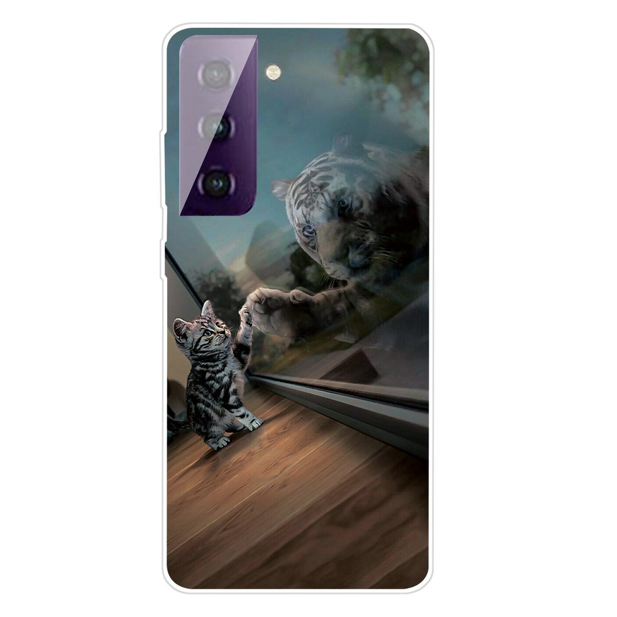 

Animals Pattern Printing Series TPU Phone Cover Case for Samsung Galaxy S21 5G - Cat and Tiger, Galaxy S21 5G