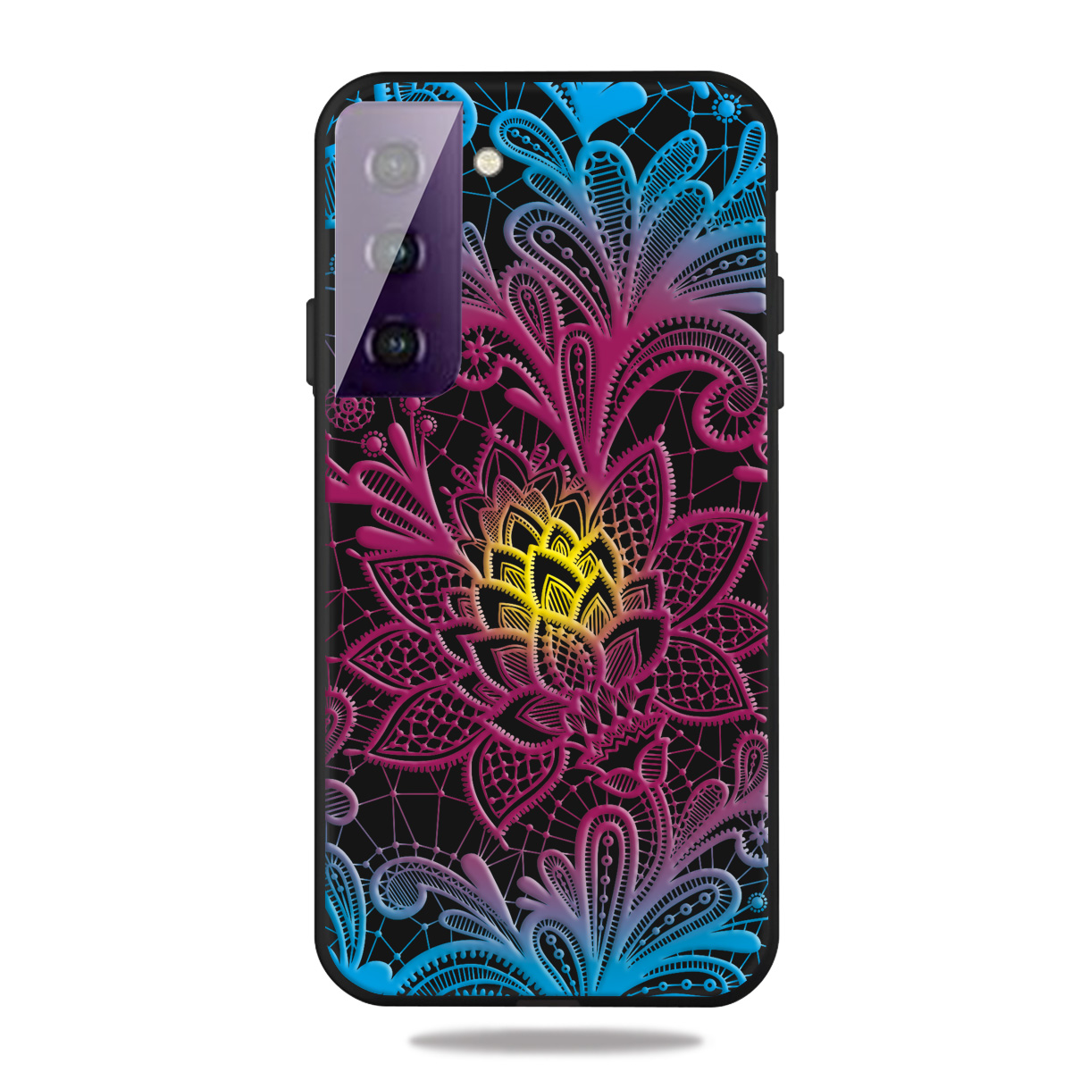 

Оболочка Корпуса Матового TPU С Печатью На Черном Фоне Для Samsung Galaxy S21 5G - Цветы Рисунок, Galaxy S21 5G