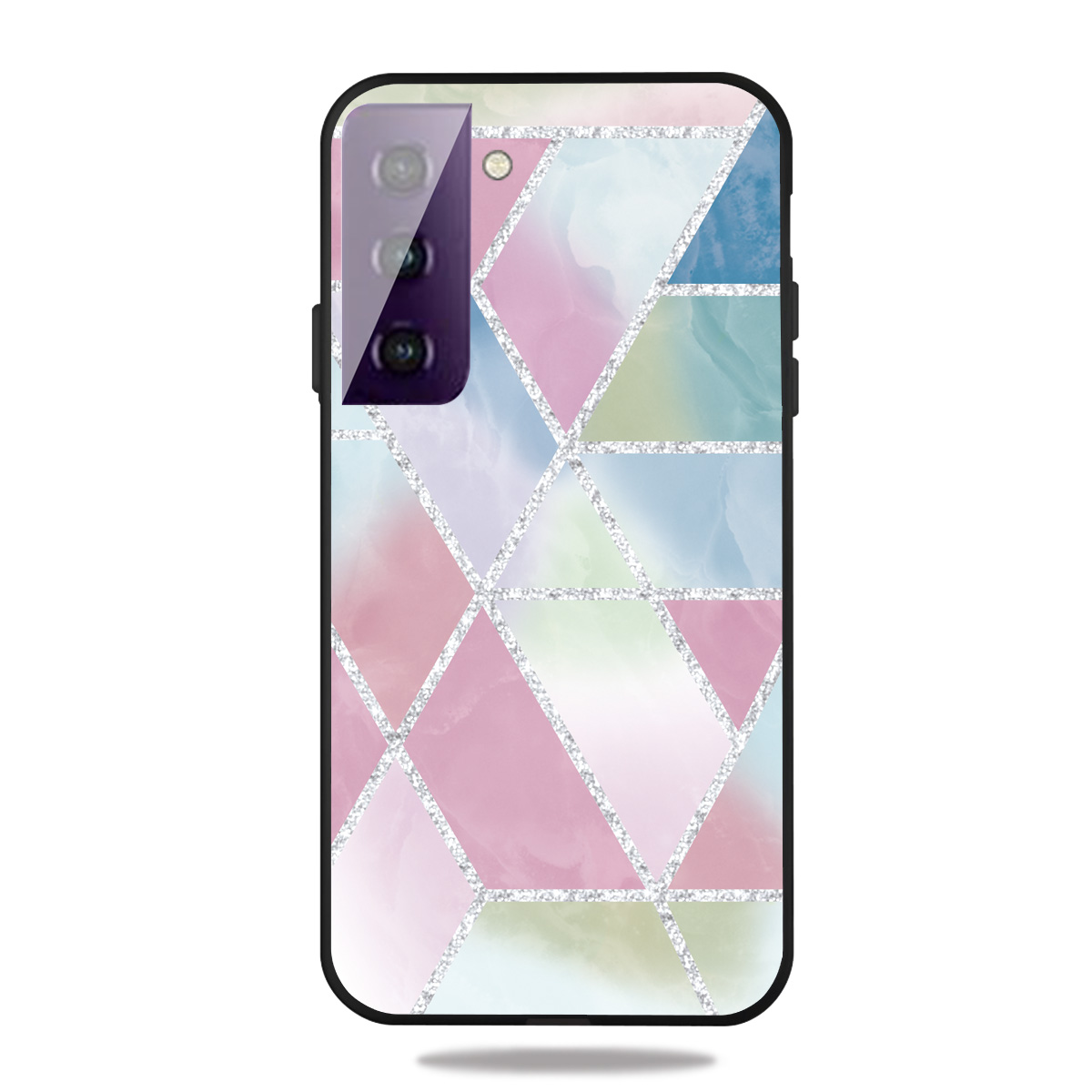 

Matte Black TPU Протектор Телефона Для Samsung Galaxy S21 + 5G Модный Мраморной Узор - Стиль Л., Samsung Galaxy S21+