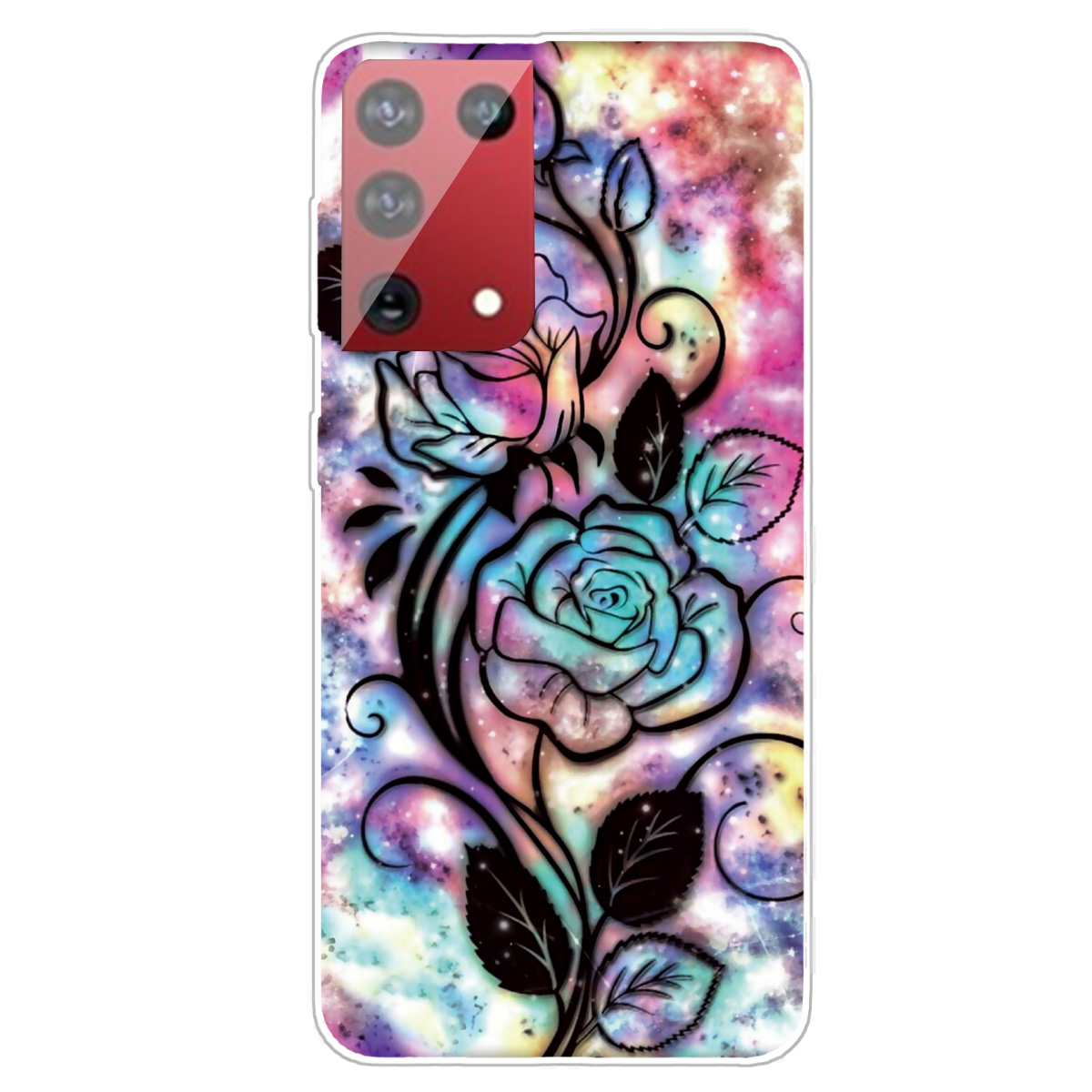 

Высокий Прозрачный Рисунок Печати TPU Case Для Samsung Galaxy S21 Ultra 5G - Цветочный Узор, Galaxy S21 Ultra 5G