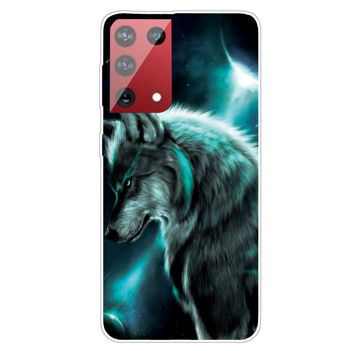 

High Transparent Pattern Printing TPU Phone Case for Samsung Galaxy S21 Ultra 5G - Wolf, Galaxy S21 Ultra 5G