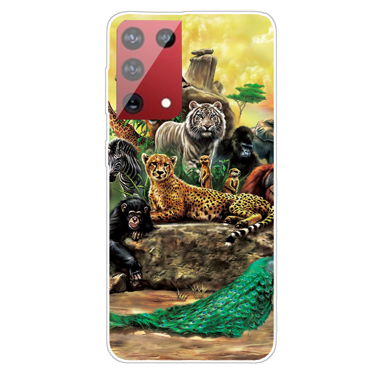 

Высокий Прозрачный Рисунок Печати TPU Case Для Samsung Galaxy S21 Ultra 5G - Животные, Galaxy S21 Ultra 5G
