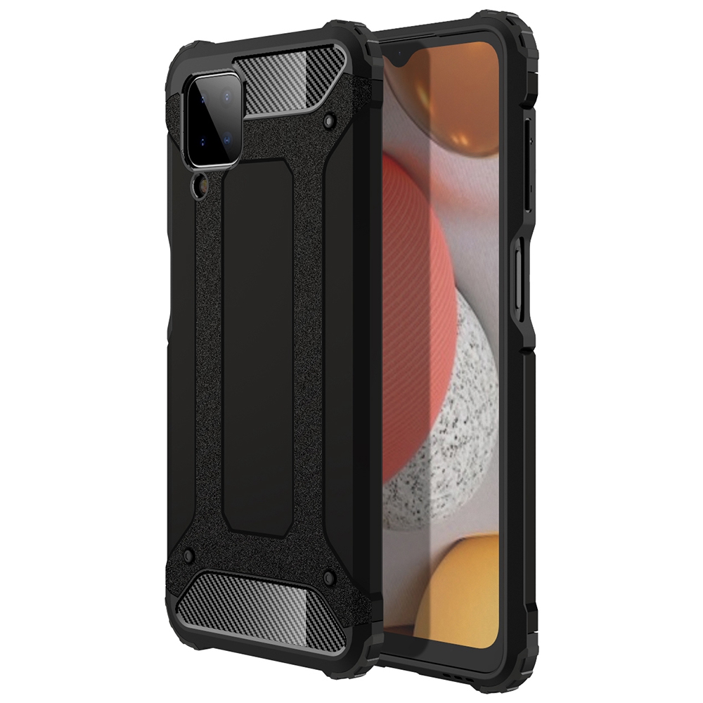 

Armor Guard for Samsung Galaxy A12 Heavy Duty Hard PC + Soft TPU Anti-Scratch Cover - Black, Galaxy A12