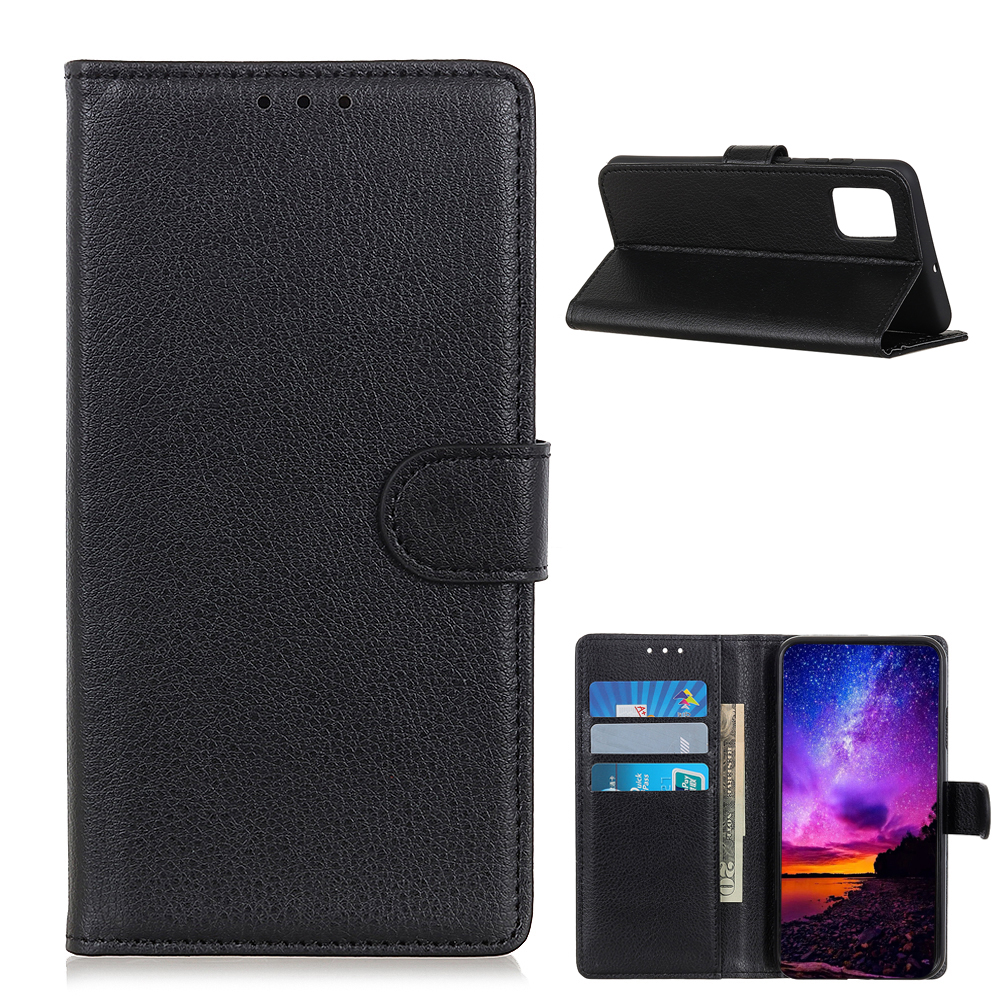 

Litchi Texture Wallet Stand Leather Protective Case for Samsung Galaxy A02s (166.5x75.9x9.2mm) - Black, Galaxy A02s (166.5x75.9x9.2mm)