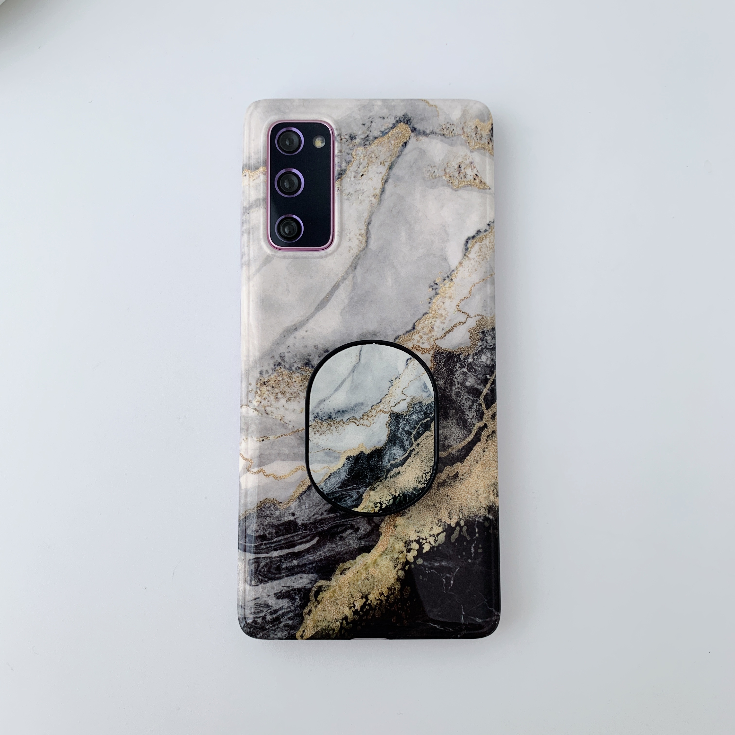 

Kickstand Flow Gold Marble Patterned TPU Cover for Samsung Galaxy S20 FE/S20 Fan Edition/S20 FE 5G/S20 Fan Edition 5G - Style F, Galaxy S20 FE