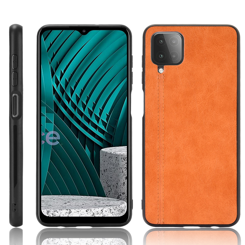 

PU Leather Coated PC + TPU Hybrid Mobile Phone Case for Samsung Galaxy A12/M12 - Yellow, Galaxy A12