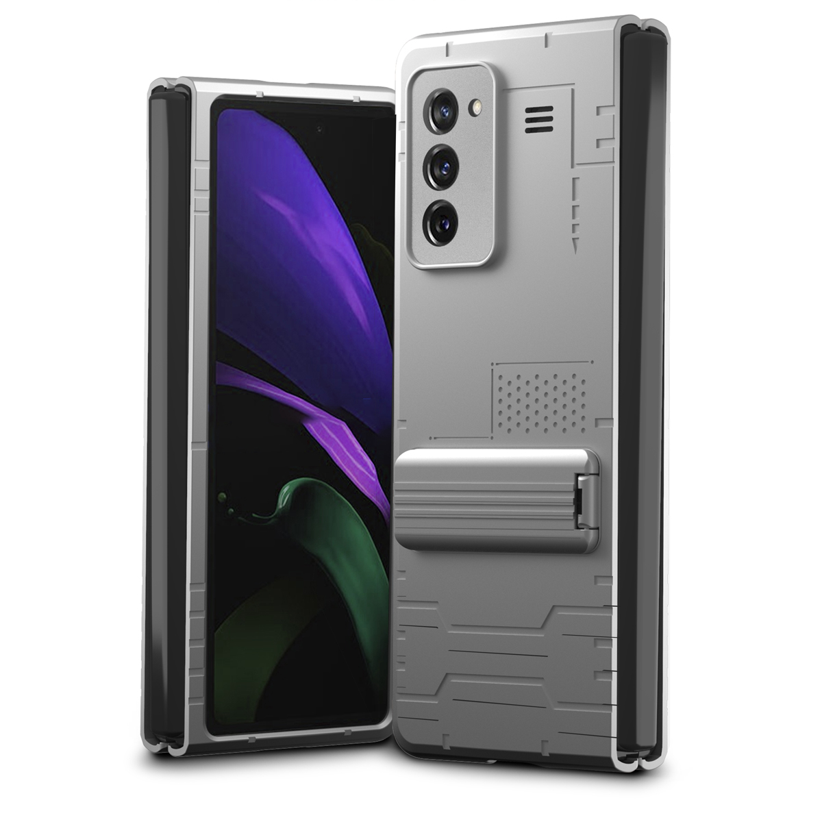 

GKK Hidden Stand PC Phone Protective Cover for Samsung Galaxy Z Fold2 5G - Silver, Galaxy Z Fold2 5G