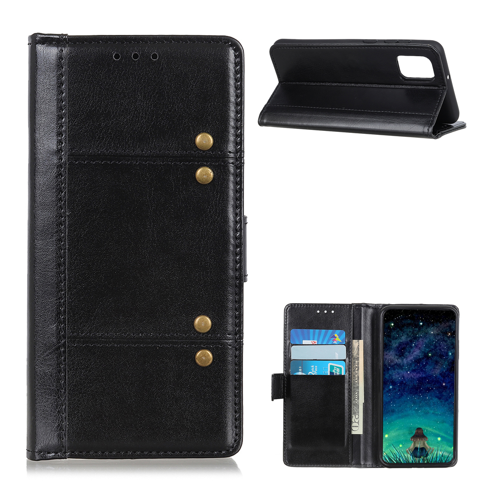 

Crazy Horse Design PU Leather Stand Phone Case for Samsung Galaxy A02s (166.5x75.9x9.2mm) - Black, Galaxy A02s (166.5x75.9x9.2mm)