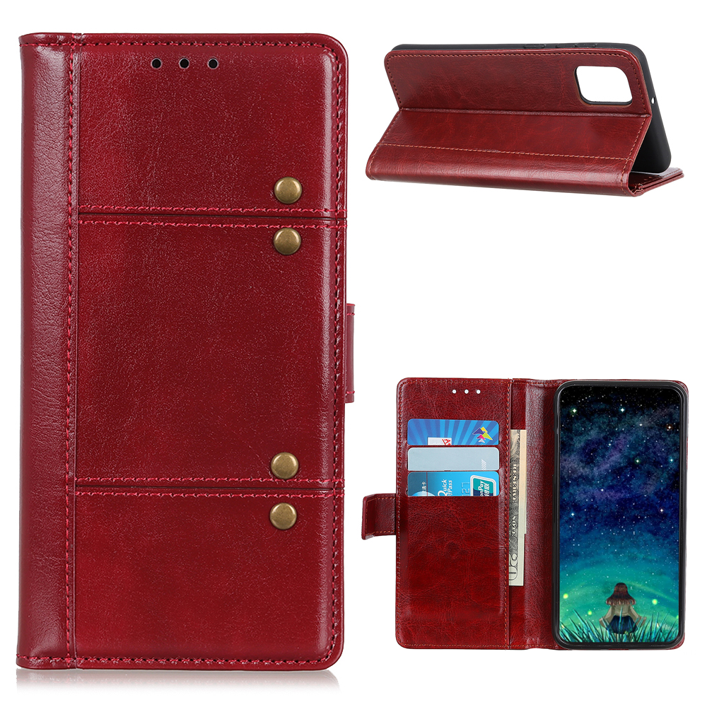 

Crazy Consustry Design Pu Кожаный Футбольный Чехол Для Samsung Galaxy A02S (166,5x75.9x9.2mm) - Красный, Galaxy A02s (166.5x75.9x9.2mm)