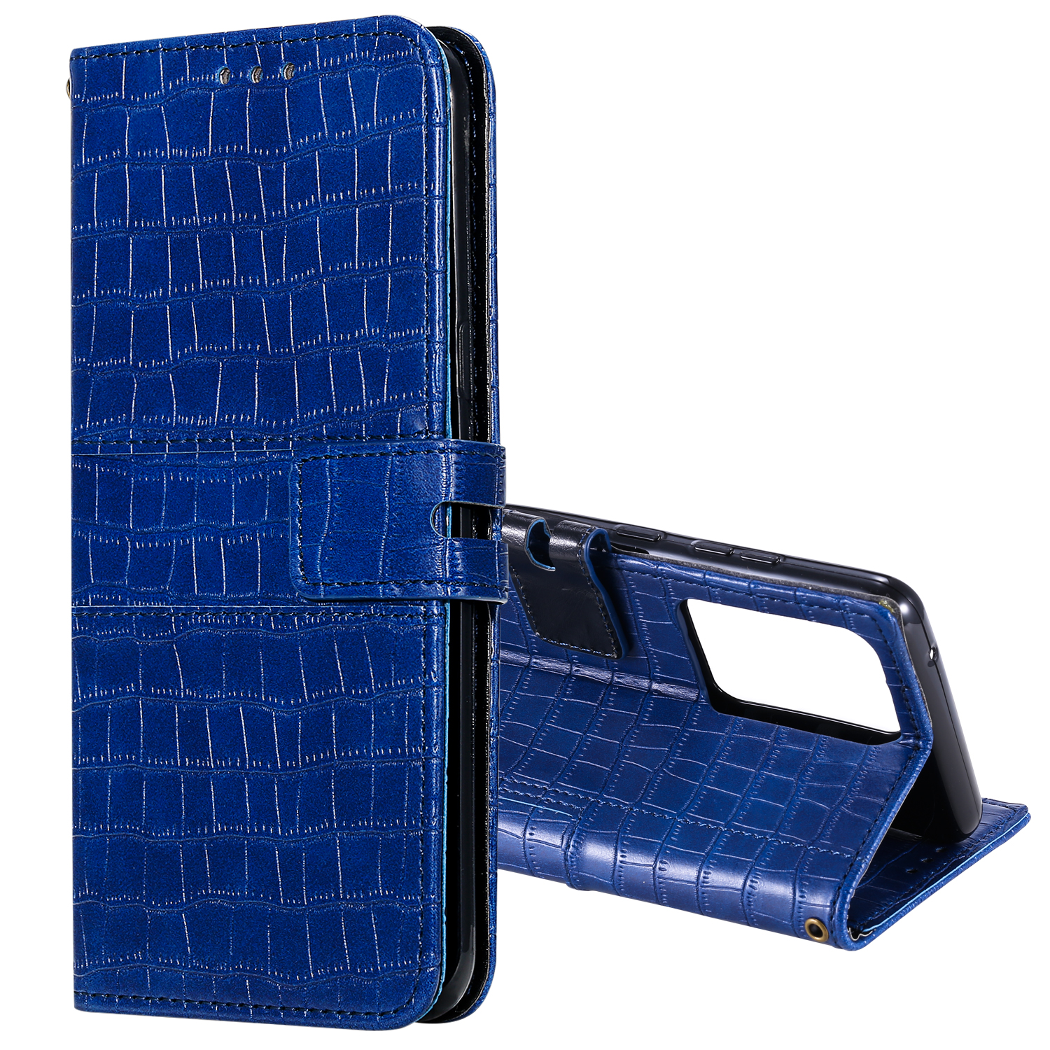 

Crocodile Cofte PU Кожаный Кошелек Телефонный Чехол Для Samsung Galaxy S21 Ultra 5G - Синий, Galaxy S21 Ultra 5G