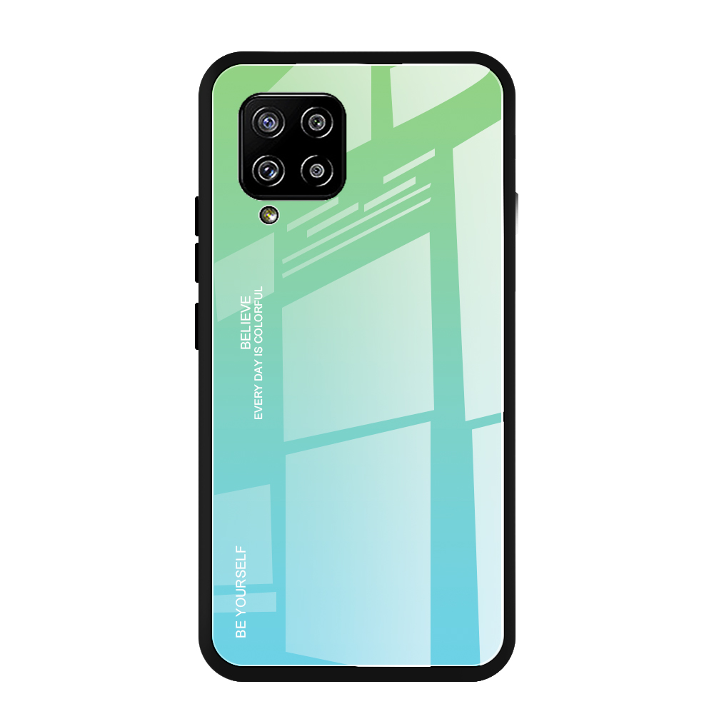 

Soft TPU EDGE + Закаленное Стекло Корпус Градиента Для Samsung Galaxy A42 5G Сотовый Телефон Сотовый Телефон - Циан / Синий, Galaxy A42 5G