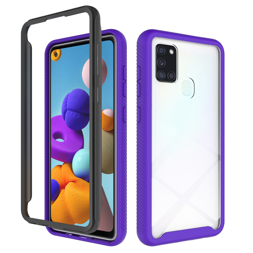 

For Samsung Galaxy A21s Shockproof PC + TPU Hybrid Case - Purple, Galaxy A21s