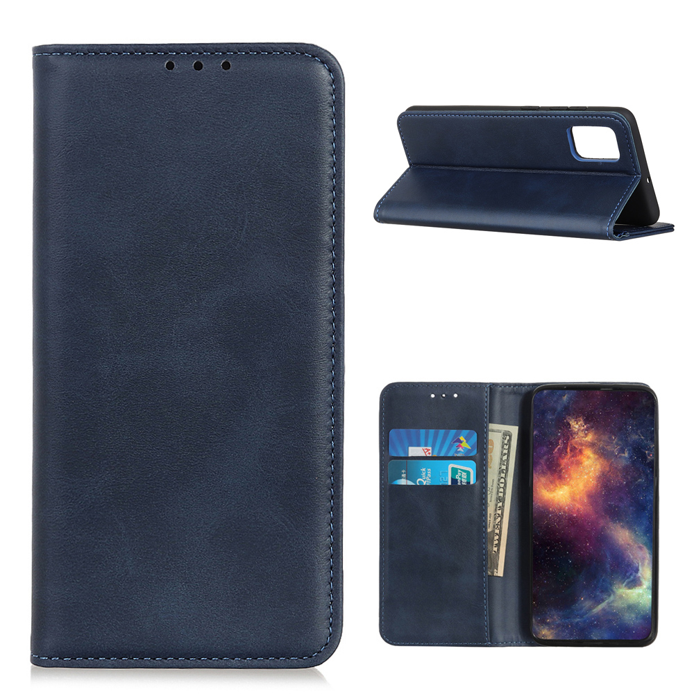 

Magnetic Suction Wallet Stand Split Leather Phone Case for Samsung Galaxy A72 4G/5G - Blue, Galaxy A72 5G