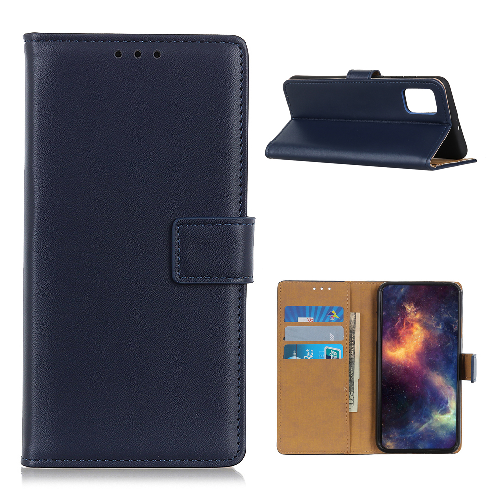 

For Samsung Galaxy A72 5G Flip Cover Wallet Stand Leather Phone Case - Dark Blue, Galaxy A72 5G