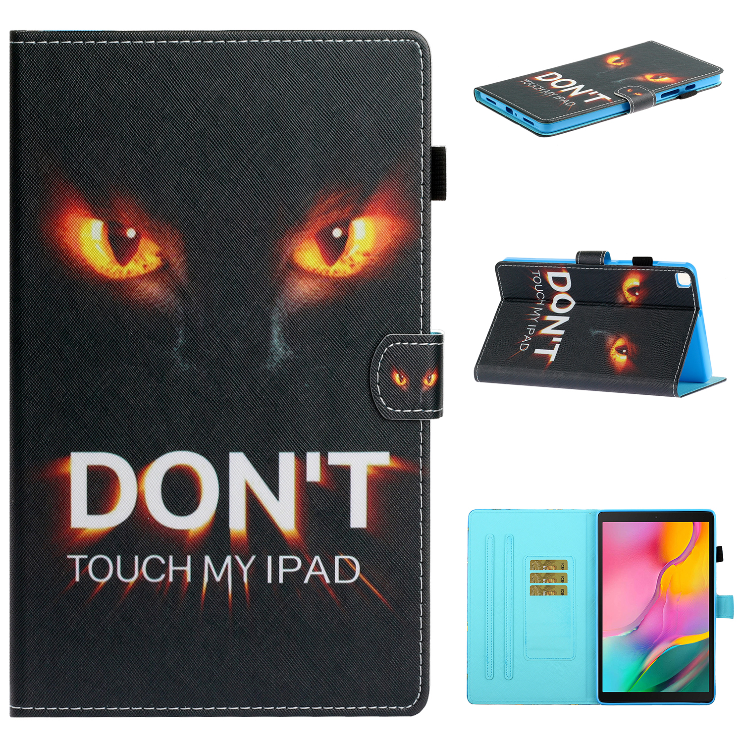 

Pattern Printing Stand Card Holder Leather Tablet Case for Samsung Galaxy Tab A 8.0 Wi-Fi (2019) SM-T290 - Cat's Eyes, Galaxy Tab A 8.0 Wi-Fi (2019) T290