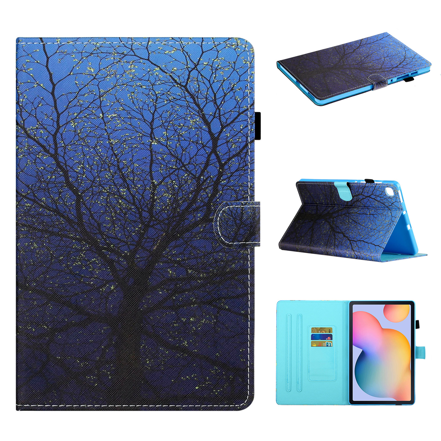 

Pattern Printing Leather Auto Wake and Sleep Tablet Case with Card Holder for Samsung Galaxy Tab S6 Lite - Tree, Galaxy Tab S6 Lite