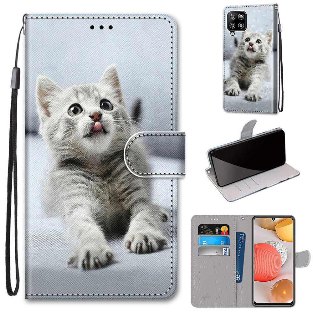 

Pattern Printing Wallet Stand Leather Phone Cover for Samsung Galaxy A42 5G - Kitten, Galaxy A42 5G