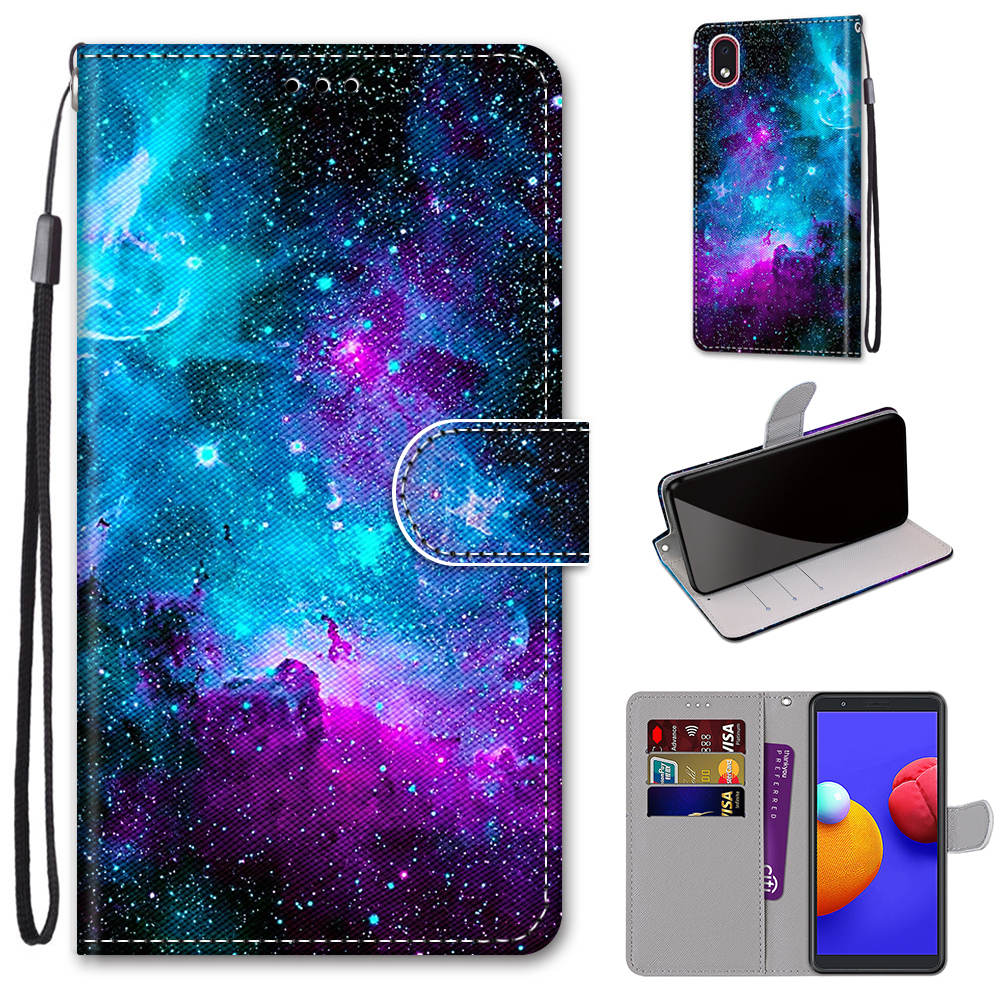 

For Samsung Galaxy A01 Core Stand Leather Case New Patterned Cover - Universe, Galaxy A01 Core