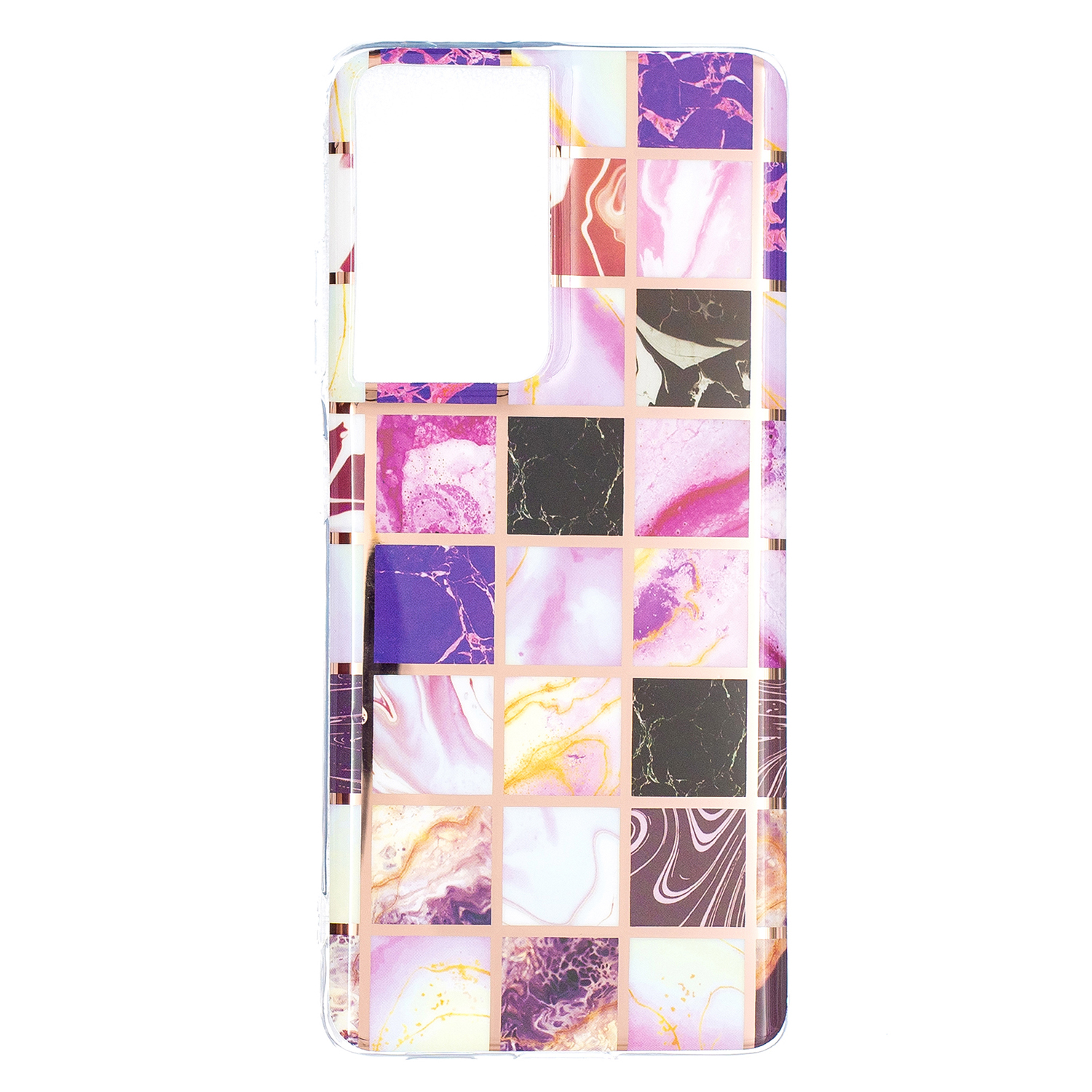 

Marble Skin Electroplating IMD TPU Phone Cover Shell for Samsung Galaxy S21 Ultra 5G - Squares, Galaxy S21 Ultra 5G