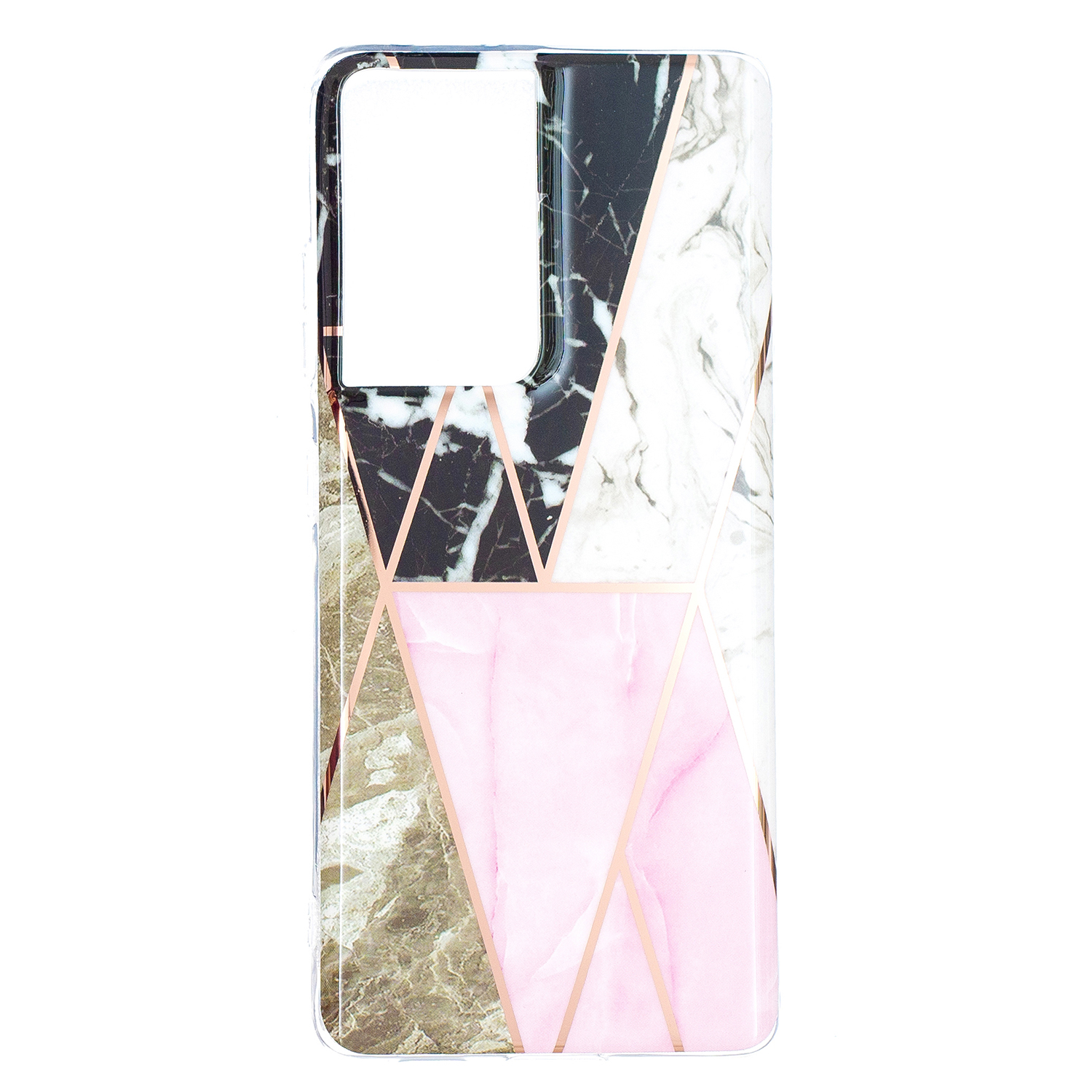 

Marble Skin Electroplating IMD TPU Phone Cover Shell for Samsung Galaxy S21 Ultra 5G - Black/Pink/White/Brown, Galaxy S21 Ultra 5G