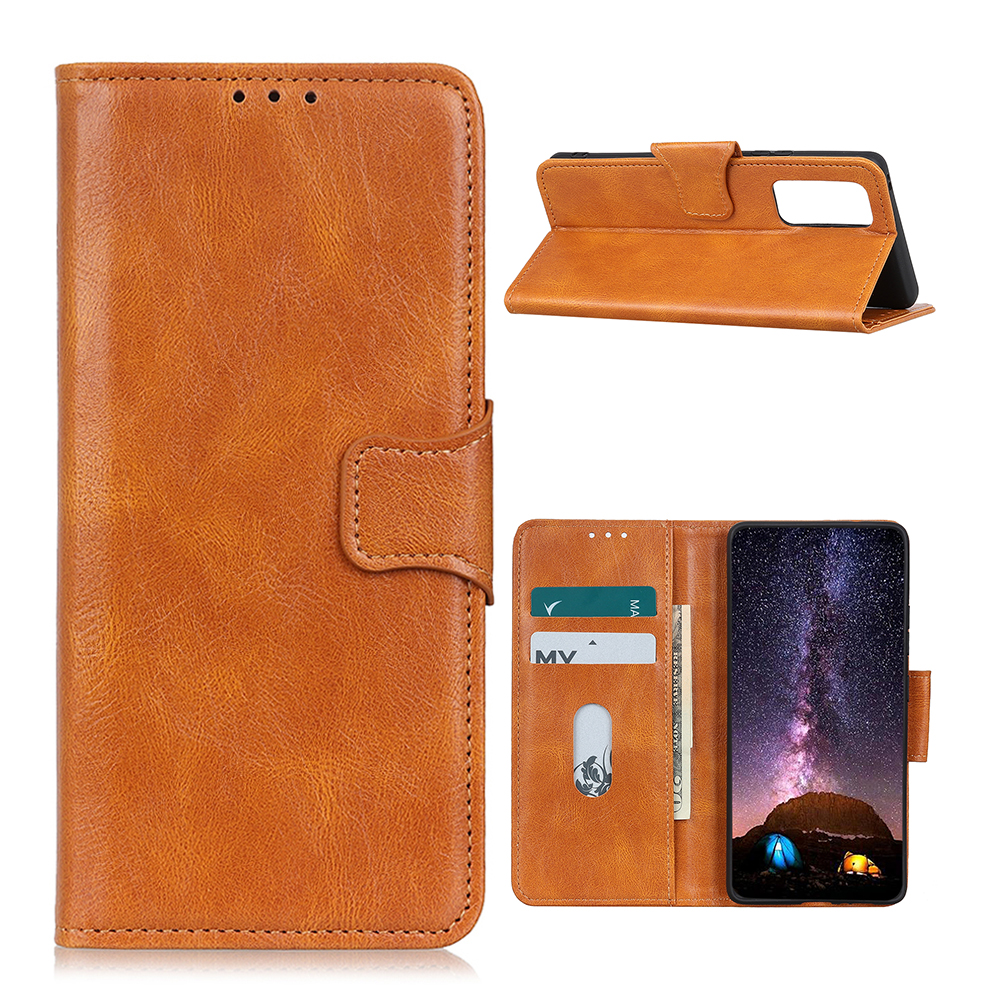 

Crazy Horse PU Leather Wallet Stand Protector Cover for Samsung Galaxy A72 5G / A72 4G - Brown, Galaxy A72 5G