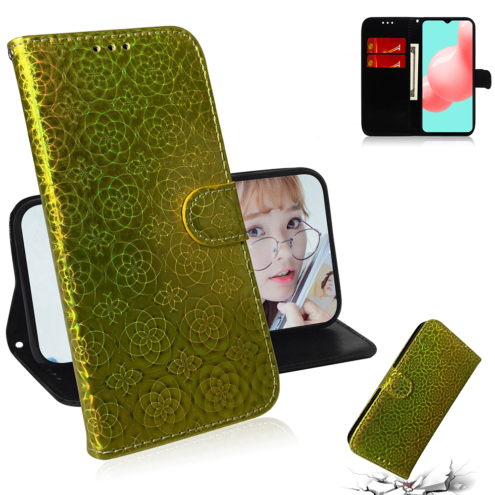 

Flower Pattern Leather Stand Wallet Cover Case for Samsung Galaxy A32 5G/M32 5G - Green, Galaxy A32 5G