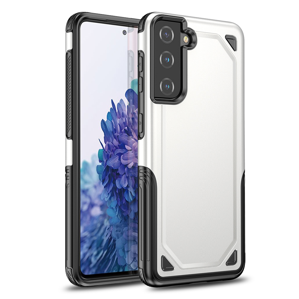 

Прочная Броня Пластика + TPU Гибридный Защитный Телефон Оболочка Для Samsung Galaxy S21 + 5G - Серебро, Galaxy S21+ 5G