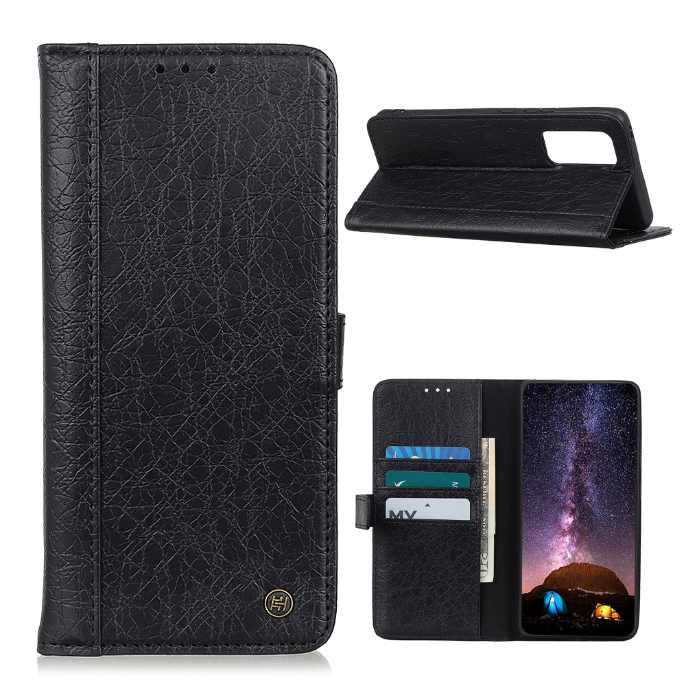 

Rhino Grain Leather + TPU Wallet Phone Casing for Samsung Galaxy A52 5G / A52 4G - Black, Galaxy A52 5G