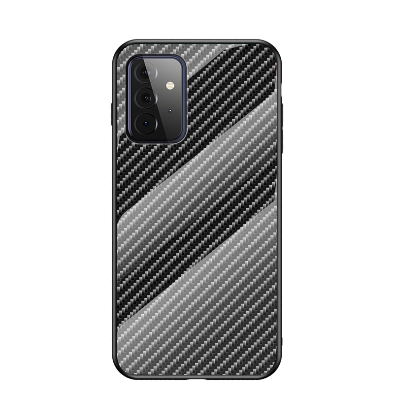 

Carbon Fiber Surface Ultra Thin Tempered Glass + PC + TPU Case for Samsung Galaxy A72 5G - Black, Galaxy A72 5G