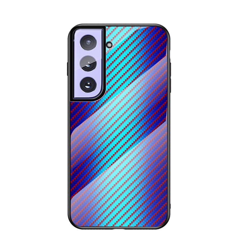 

Текстура Углеродного Волокна Закаленного Стекла + PC + TPU Гибридный Чехол Для Samsung Galaxy S21 + 5G - Синий, Samsung Galaxy S21+