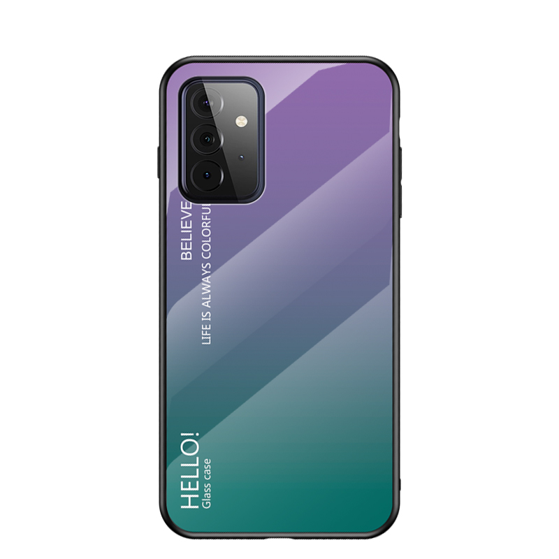 

Задний Корпус Рисунка Цветового Градиента из Закаленного Стекла Для Samsung Galaxy A72 4G/5G - Фиолетовый/зеленый, Galaxy A72 5G
