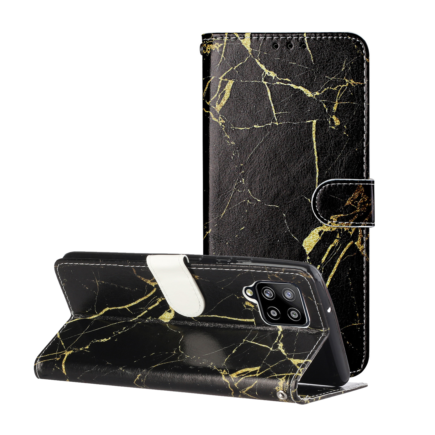 

Pattern Printing Glossy Leather Protection Cover for Samsung Galaxy A42 5G - Black Marble, Galaxy A42 5G