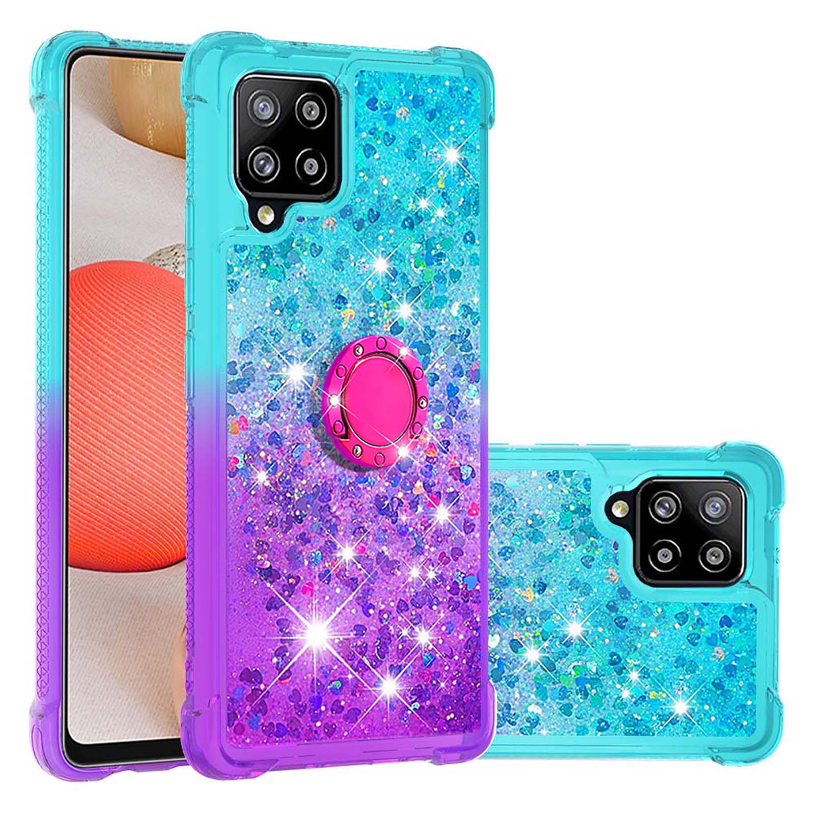 

Градиент Glitter Quicksand Кольцо Кольца Glossy TPU Shell Для Samsung Galaxy A42 5G - Небесно-синий / Фиолетовый, Galaxy A42 5G