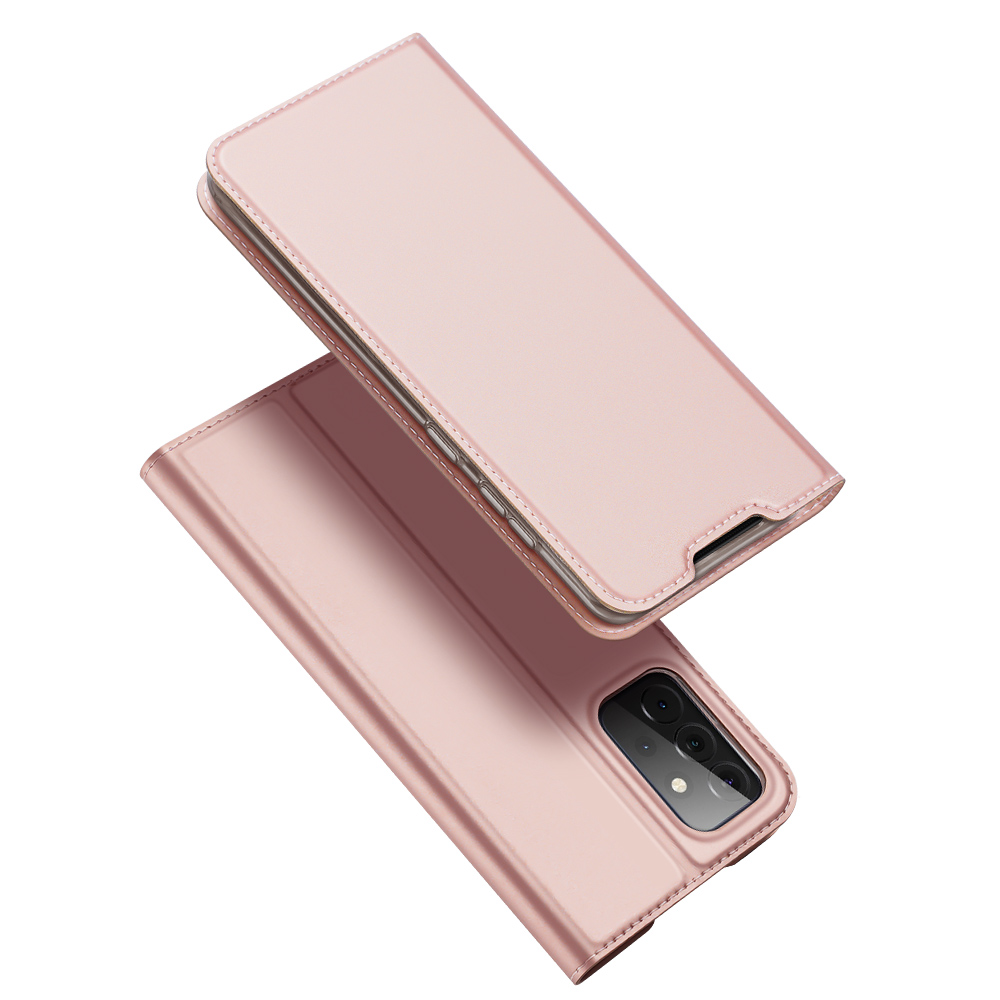 

DUX DUCIS Skin Pro Series Auto-Absorbed Card Holder Leather Case Magnetic Stand Shell for Samsung Galaxy A72 5G / A72 4G - Pink, Galaxy A72 5G