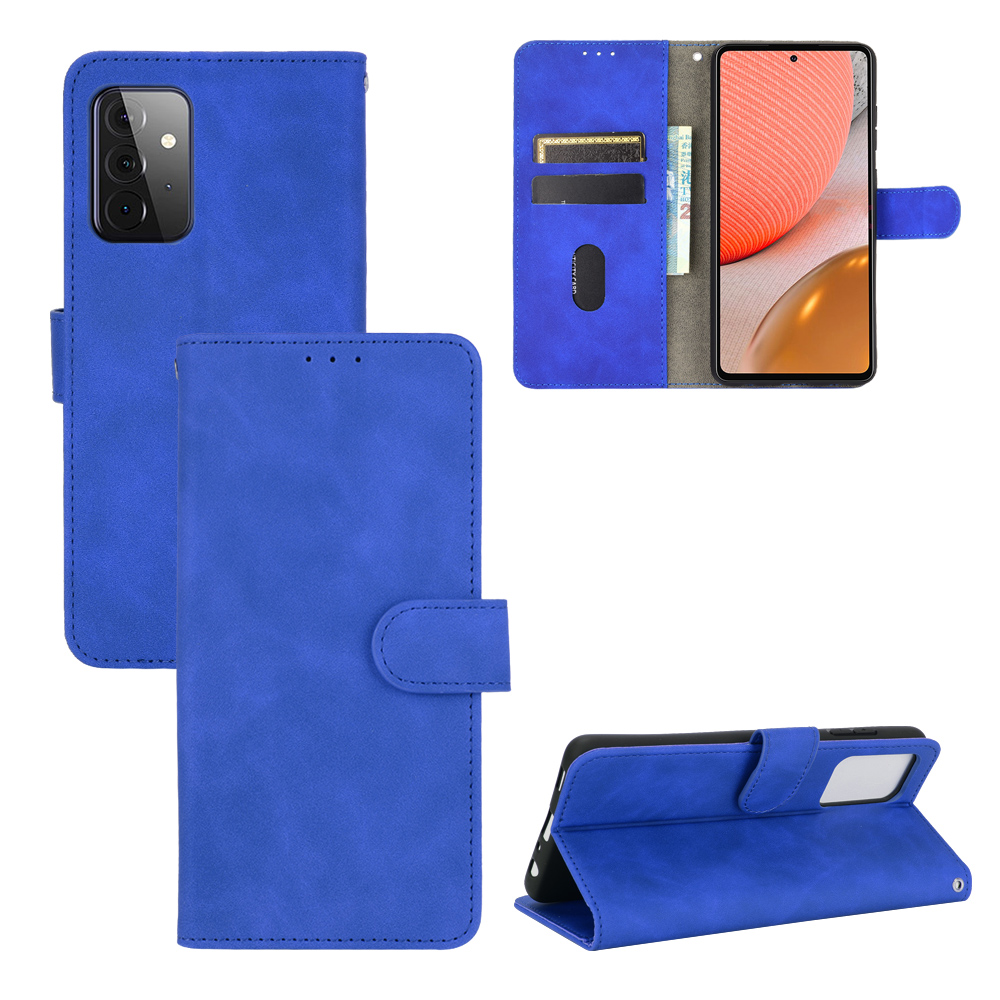 

Delicate PU Leather Wallet Cell Phone Case for Samsung Galaxy A72 5G / A72 4G - Blue, Galaxy A72 5G