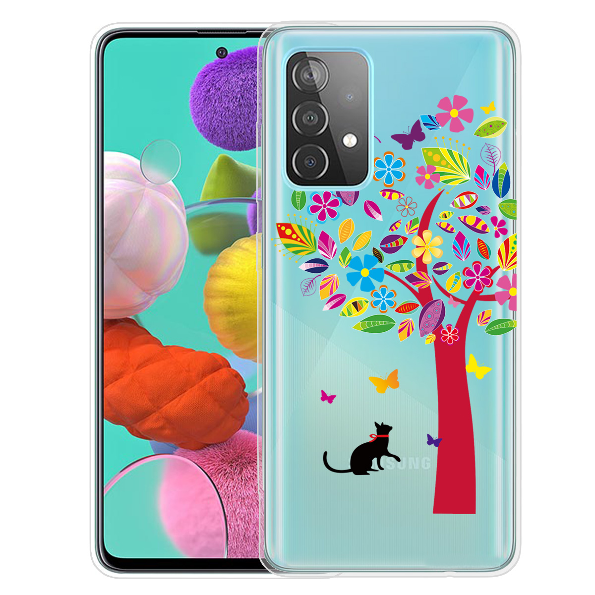 

IMD Pattern Drop Resistant TPU Phone Case for Samsung Galaxy A72 4G/5G - Flower Tree, Galaxy A72 5G