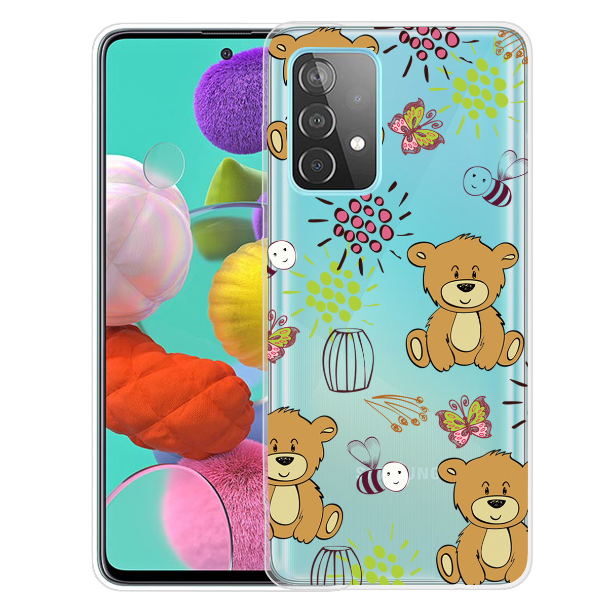 

Drop Resistant Pattern Printing TPU Phone Case for Samsung Galaxy A72 4G/5G - Bear, Galaxy A72 5G