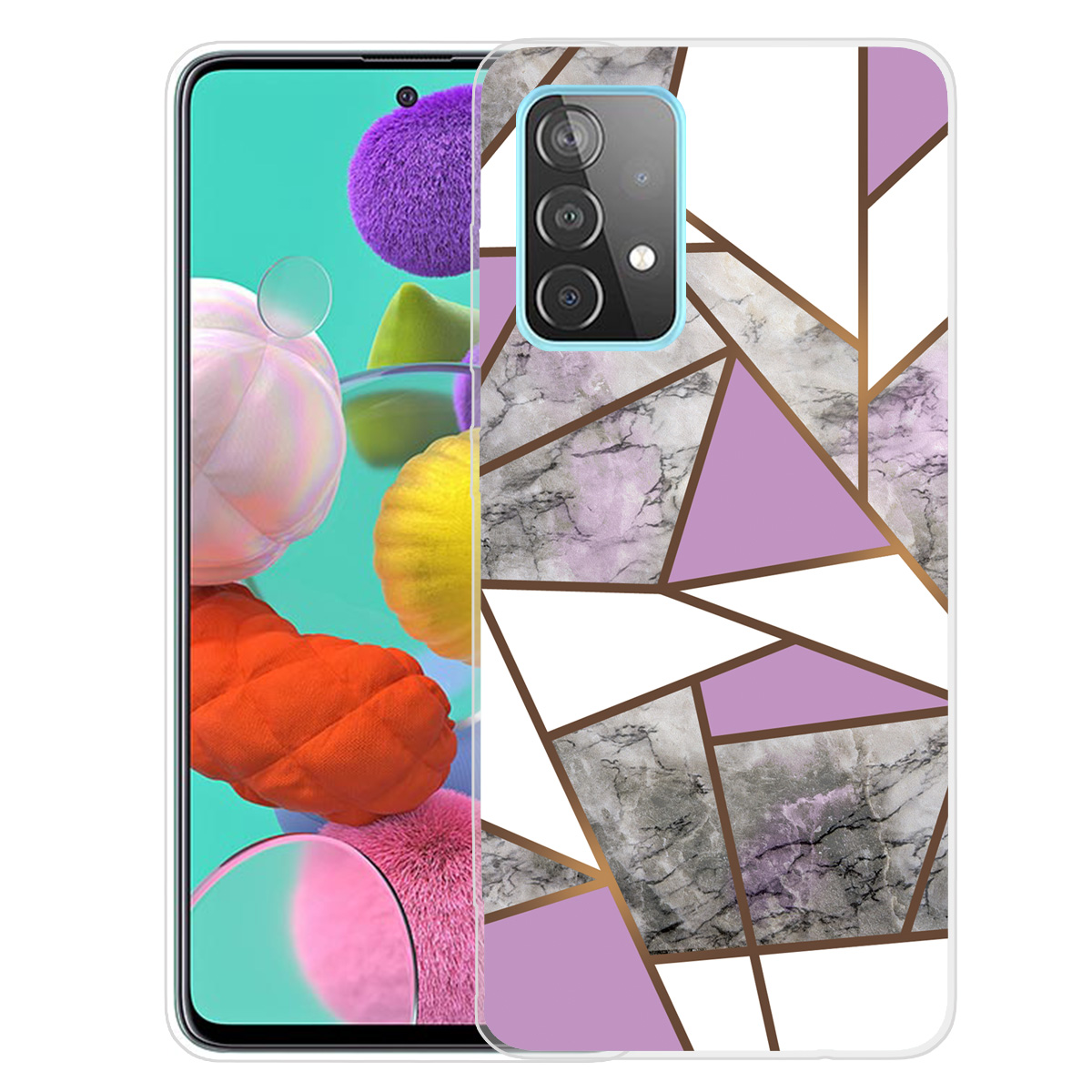 

Мраморная Схема Печать Анти-капли TPU Protector Cover Для Samsung Galaxy A72 4G/5G - Стиль O, Galaxy A72 5G