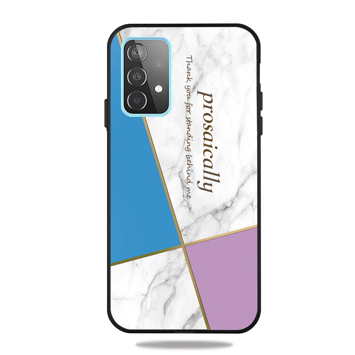

Fashion Marble Pattern Printing for Samsung Galaxy A32 5G Matte Black TPU Phone Cover - Blue/Purple/Grey, Galaxy A32 5G