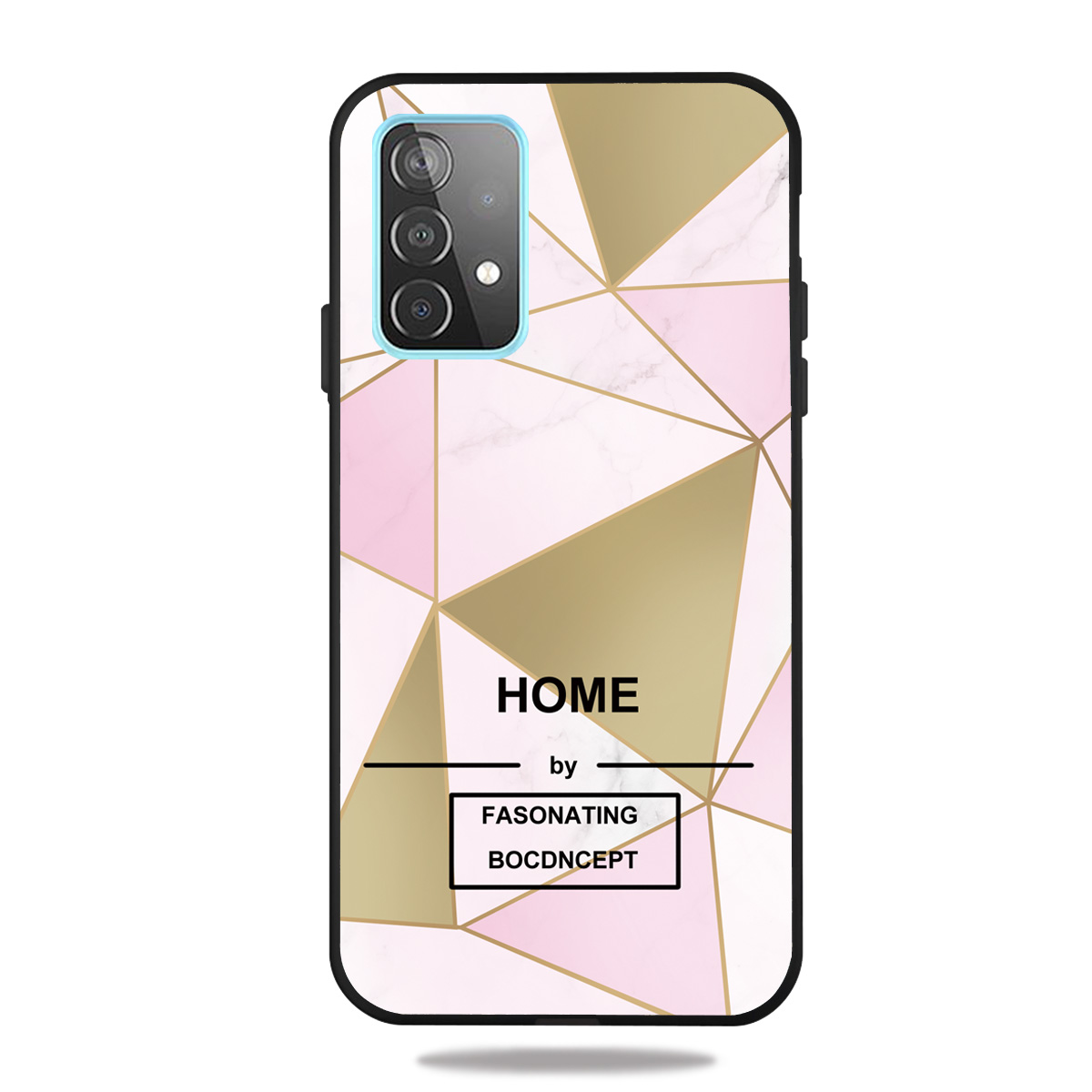 

Fashion Marble Pattern Printing Matte Black TPU Cell Phone Cover for Samsung Galaxy A72 5G - Pink/Brown, Galaxy A72 5G