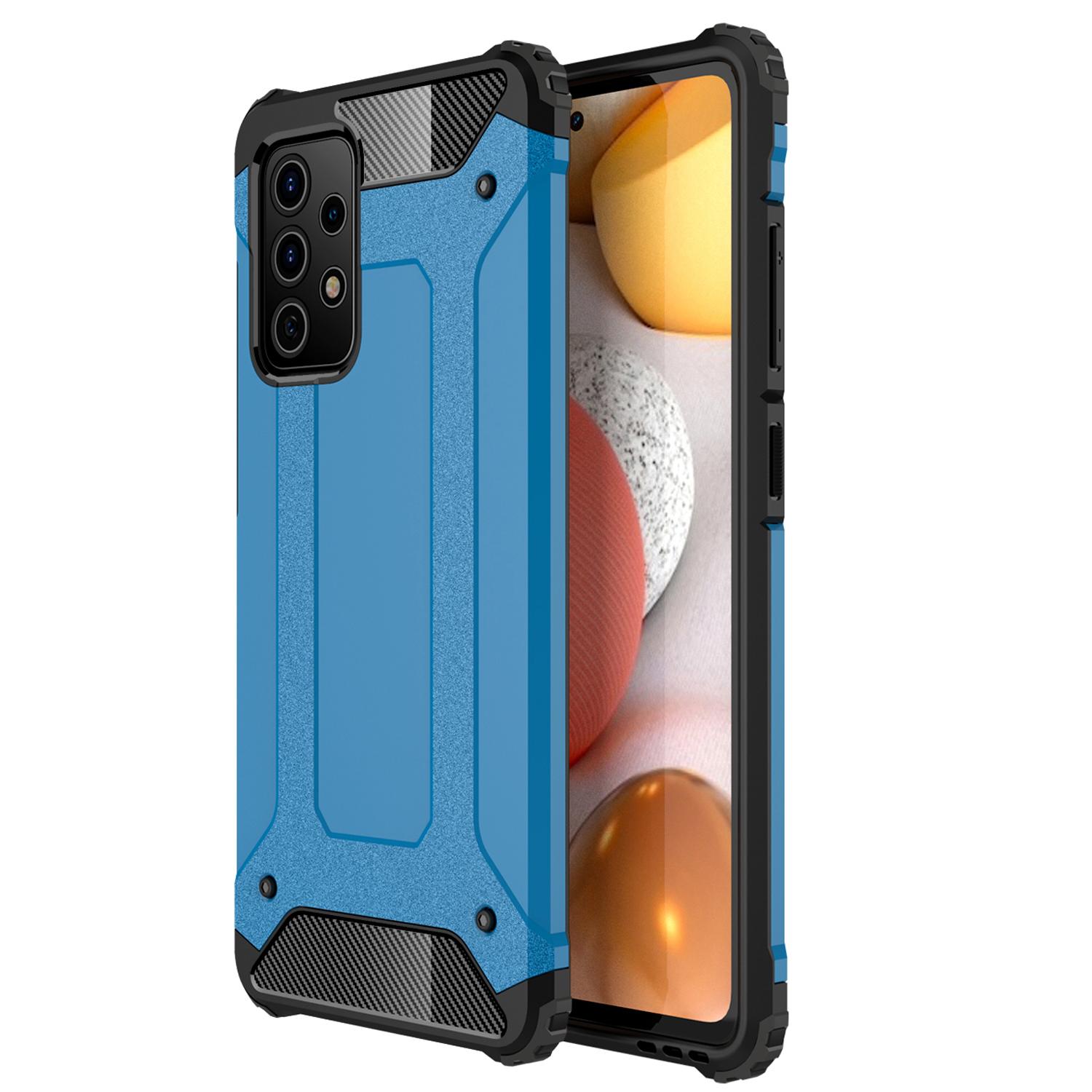 

Для Samsung Galaxy A72 5G/4G Жесткий пк + TPU Гибридный Оболочка Защита от Защиты от Телефона. - Синий, Galaxy A72 5G