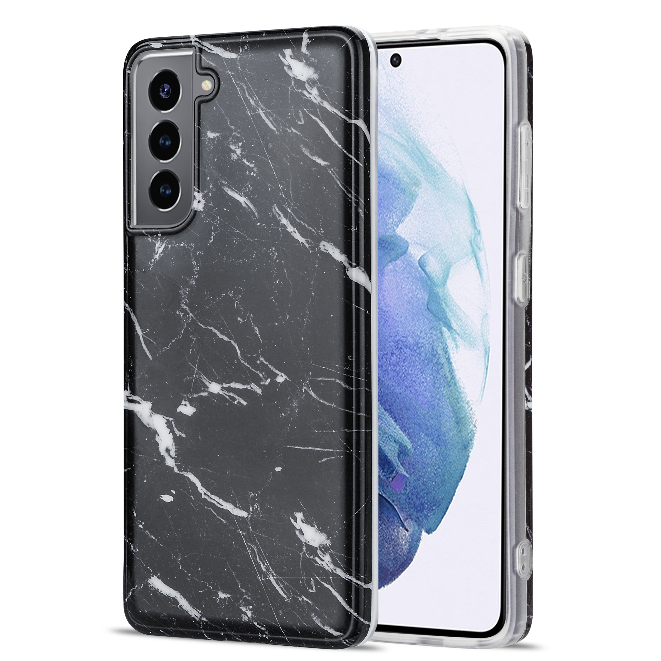 

Для Samsung Galaxy S21 5G TPU Глянцевый Краткий Стиль Мраморный Шаблон IMD Телефонный Чехол - Стиль А., Galaxy S21 4G