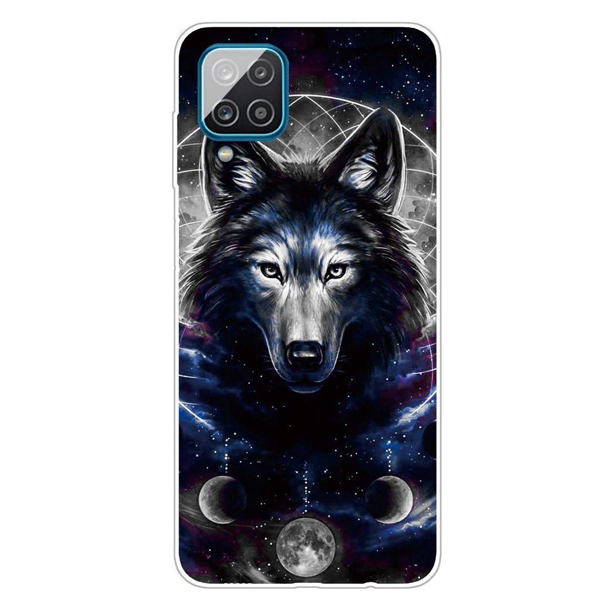 

For Samsung Galaxy A12 Phone Case Pattern Printing Flexible Non-slip Protective Phone Cover - Wolf, Galaxy A12