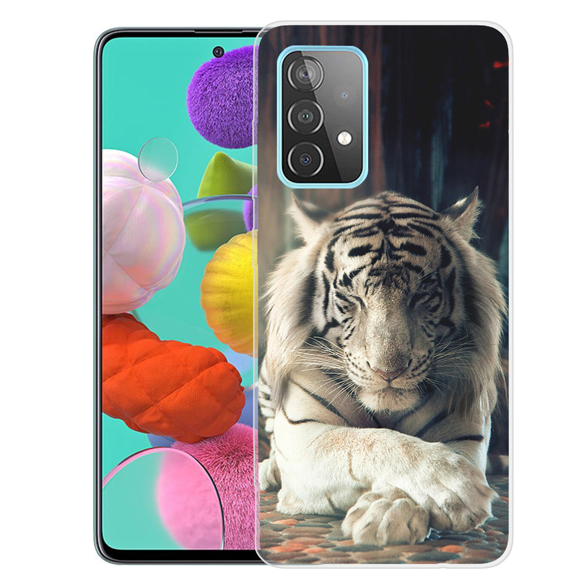 

Печать Шаблона Гибкая Телефона TPU Для Samsung Galaxy A72 5G / A72 4G - Тигр