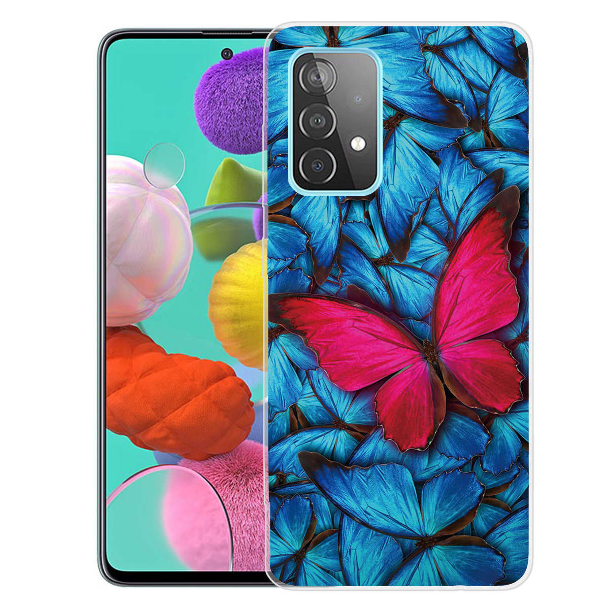 

Pattern Printing Flexible TPU Phone Case for Samsung Galaxy A72 5G / A72 4G - Red Butterfly, Galaxy A72 5G