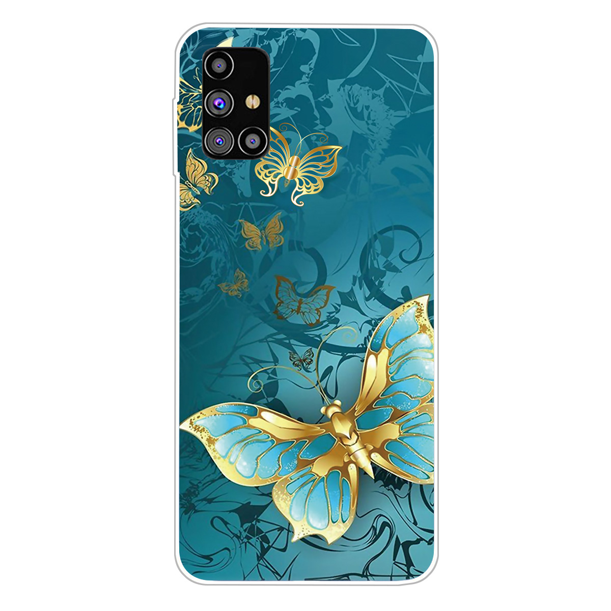 

Pattern Printing Flexible TPU Phone Case for Samsung Galaxy M31s - Blue Butterfly, Galaxy M31s