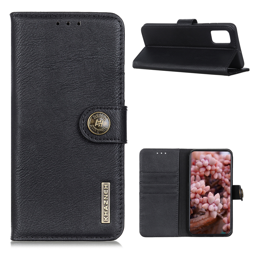 

KHAZNEH Leather Protector Case Cover for Samsung Galaxy A72 4G/5G Retro Style Wallet Stand Case - Black, Galaxy A72 5G